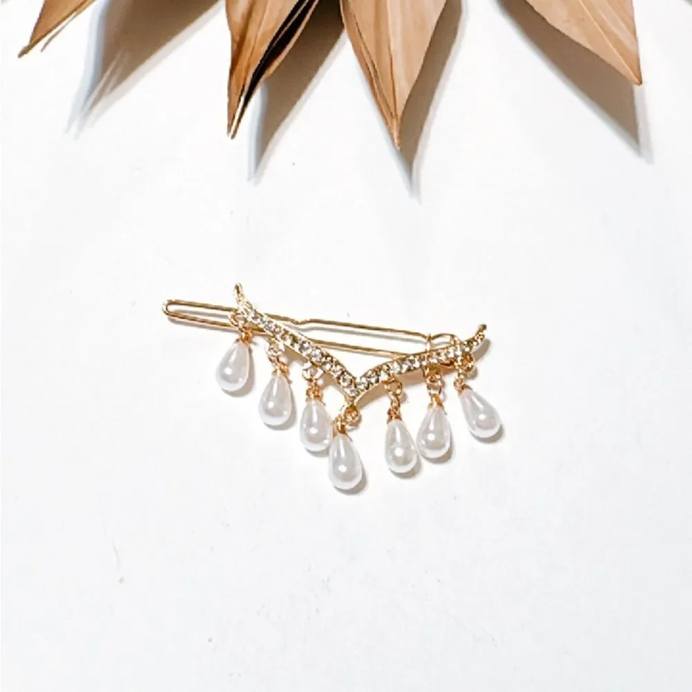 Pearl drop hair clip S756